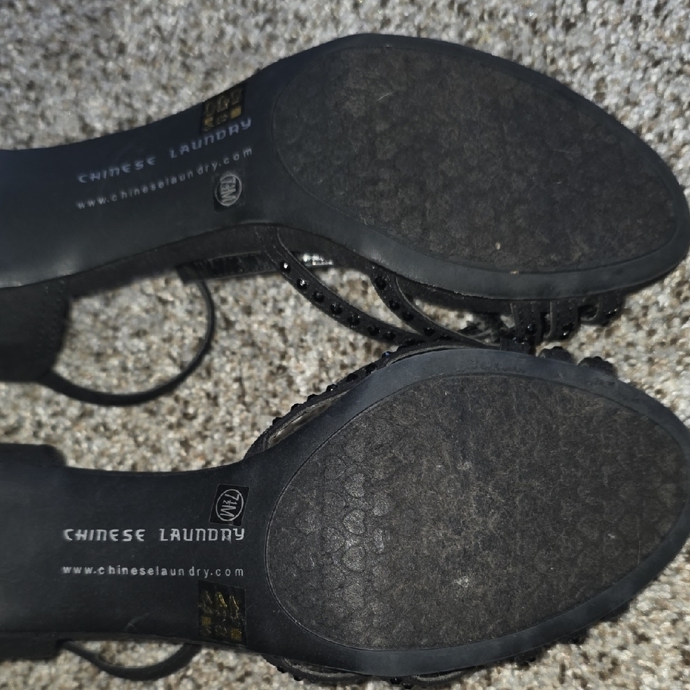 Chinese Laundry Black Strappy Heels - Picture 9 of 9